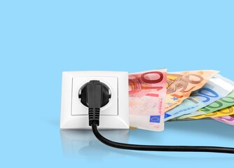 White power cable and money bills
