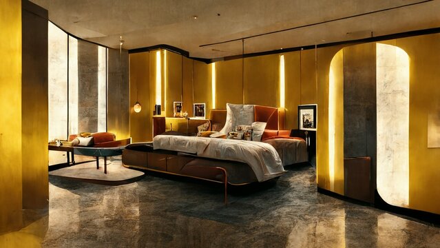 futuristic modern building hotel architecture ambient light background