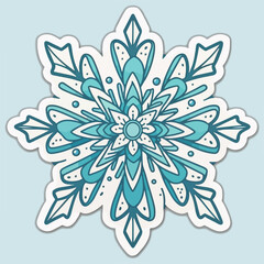 Christmas snowflake sticker, xmas snowflake stickers collection. Winter collection