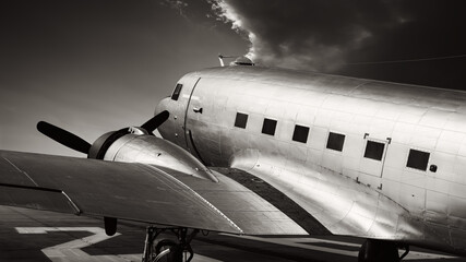 historical aircraft on a runway