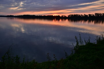 Fototapeta na wymiar Horusicky Pond, Sunset
