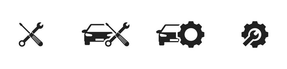 Car service iand repair con set. Vector EPS 10