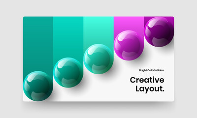 Amazing 3D balls website layout. Premium journal cover design vector concept.