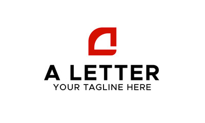 A letter logo with red color gives a professional and corporative look. 
