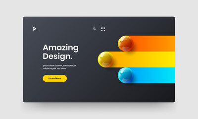 Multicolored realistic spheres poster template. Creative corporate identity vector design illustration.