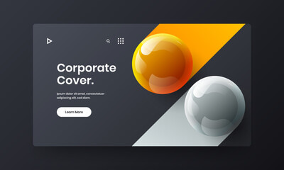 Minimalistic 3D balls booklet layout. Fresh catalog cover vector design illustration.