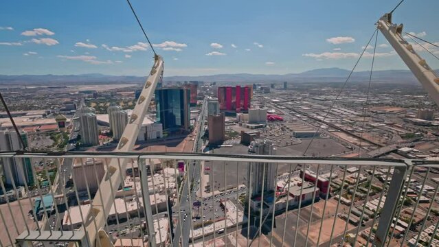 Amazing aerial view of Strip from Stratosphere tower, Las Vegas, Nevada, USA. 