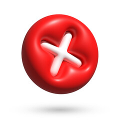 Fototapeta premium 3d negative icon, remove, cancel incorrect illustration, 3d no symbol