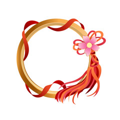 Round frame with Chinese knot.