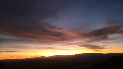 sunset in the mountains