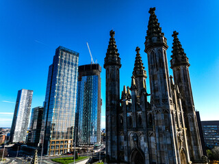 Fototapeta na wymiar Gothic and Modern Buildings 