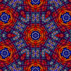 3d effect - abstract hexagonal mosaic style  fractal pattern 