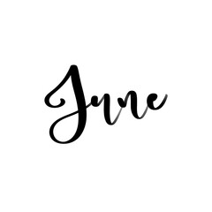 Obraz premium Isolated word June written in hand lettering