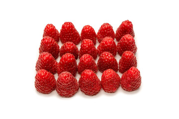 Tasty raspberries isolated on  white background.