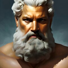 Illustrated portrait of Zeus, God of Olympia