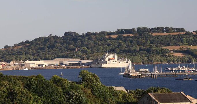 Beautiful Shot Of The Plymouth Dockyard In The United Kingdom