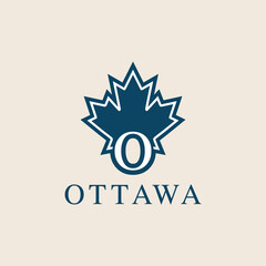 Maple Leaf Logo And Letter O Vector Concept Design