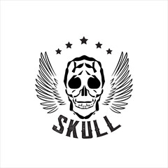 Skull illustration design, head t-shirt vector design