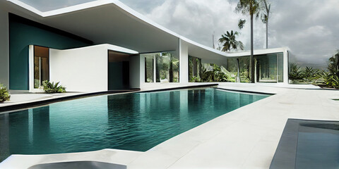 Obraz na płótnie Canvas Luxury modern villa with swimming pool