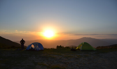 camping in the mountains