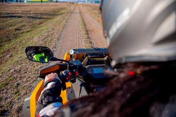 Quad bike on a country road