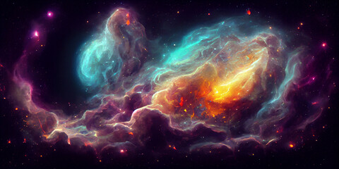 Galaxy and nebula, space