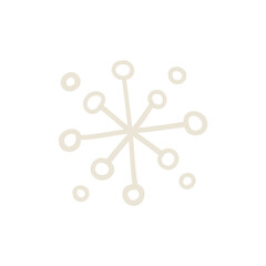 cute snowflake hand drawn. vector illustration in flat style