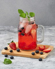 raspberry jam with mint soda