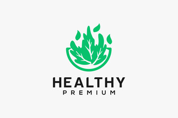 spinach healthy food logo