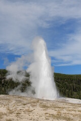 Fototapeta na wymiar water geyser erupting in cascades