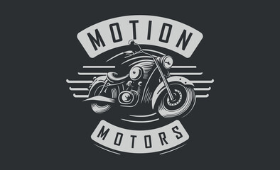 Motorcycle Bikers Club Logo, Retro moto logo design idea, Vintage motobike emblem for t-shirt print or poster design