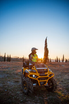 Girl riding a quad bike