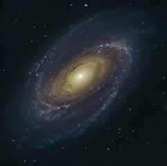 Grand Design Galaxy Messier 81, Bode's Galaxy in the Constellation of Ursa Major seen with stars