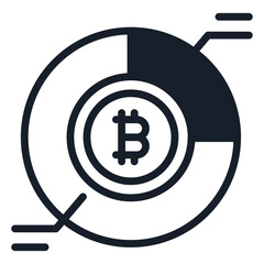 bold outline icons related to bitcoin. bitcoin currency and finance.