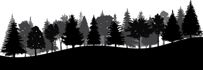 silhouette forest, park design vector isolated © zolotons