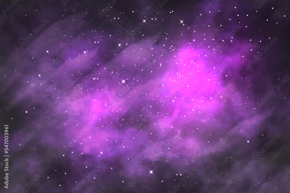 Wall mural space background with stardust and shining stars. realistic colorful cosmos with nebula and milky wa