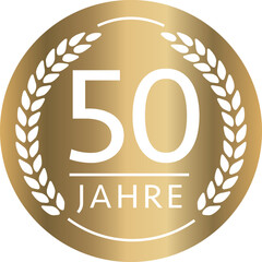 Button 50 Jahre Gold