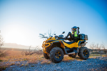 Girl riding a quad bike