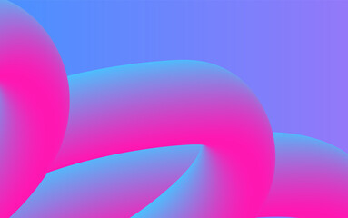 3d gradient shape wallpaper. Creative futuristic poster. Neon colors. Curvy abstract background