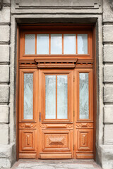 Fototapeta premium Old building with aged wooden doors