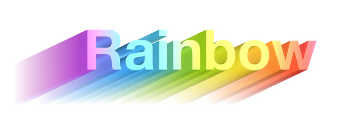 rainbow, multicolored 3d word, 3d rendering