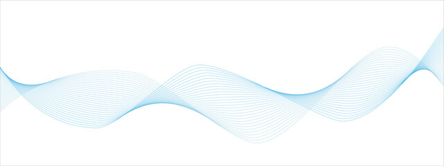 Creative wave of lines on a background. Curved smooth sound stream or DNA. Abstract design. Vector illustration.