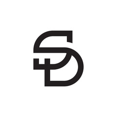 initial letter SD simple logo vector