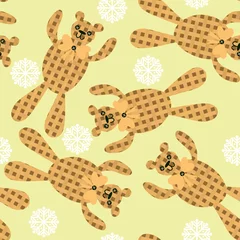 Rolgordijnen Cartoon toys animals seamless bears pattern for wrapping paper and kids clothes print and fabrics and linens © Tetiana