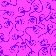 Winter illumination seamless light bulbs cartoon snowflakes pattern for wrapping paper and fabrics and linens