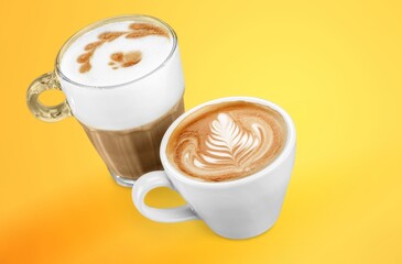 Tasty sweet coffee drink with foam