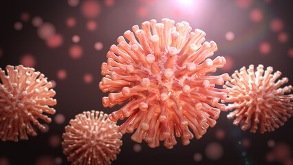 Pathogenic Virus Organism or Bacteria Infecting and causing Disease. 3D render.