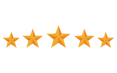 Rating gold star. Feedback, reputation and quality concept. Five stars customer product review rating review flat icon for apps and websites. Evaluation system