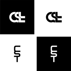cst letter initial monogram logo design set