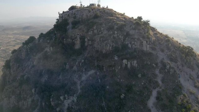 Drone shot of the Cerro del Muerto in the municipalities of Aguascalientes